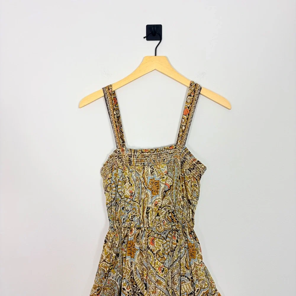 Cleobella Rosalie Midi Dress Kaleidoscope‎ Paisley Organic Cotton XS Boho Tiered
